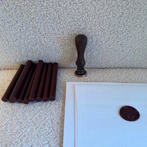 Letter "B" Wax Seal Stamp with 9 Maroon Wax Sticks